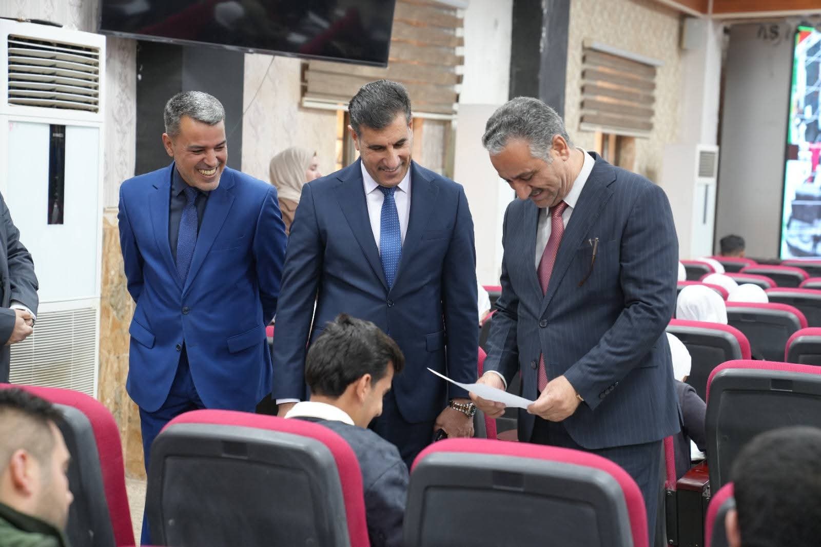 The university president is monitoring the examination process in the colleges.